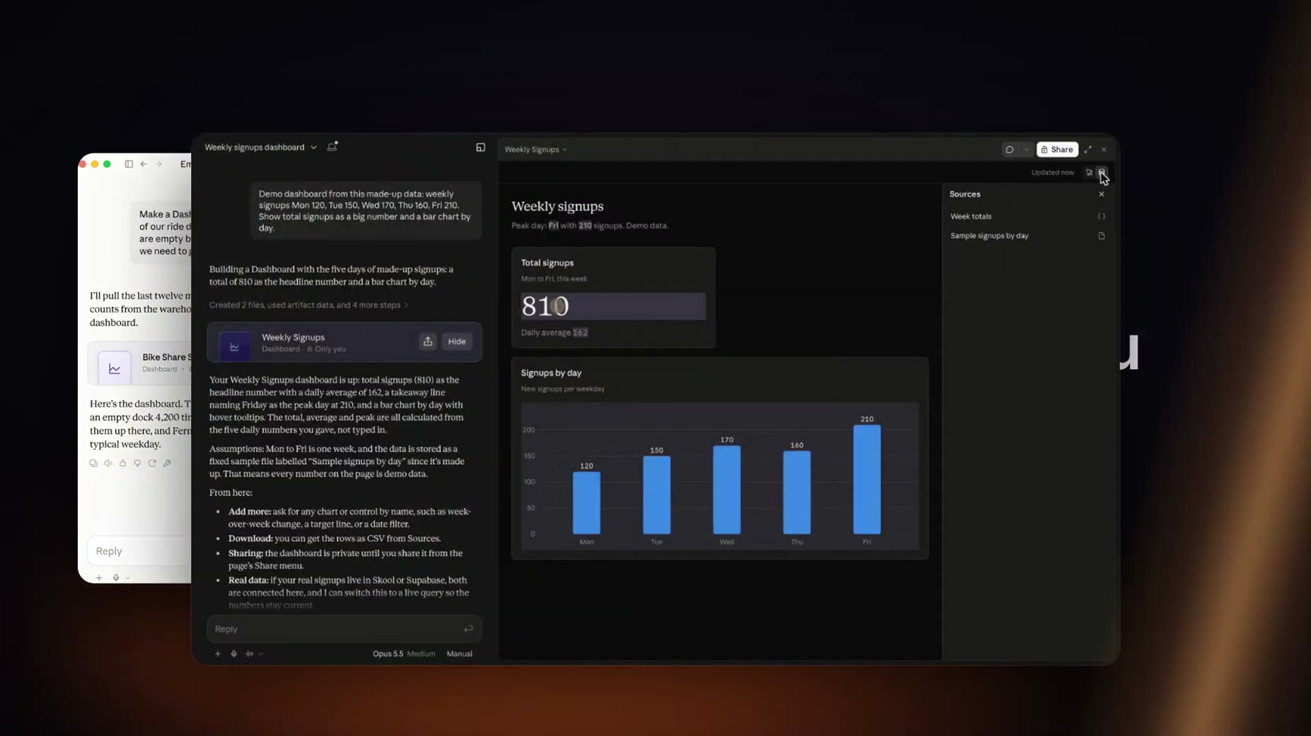 New: clicking any number in a dashboard shows where it came from, and every chart shows when it last refreshed [05:32]