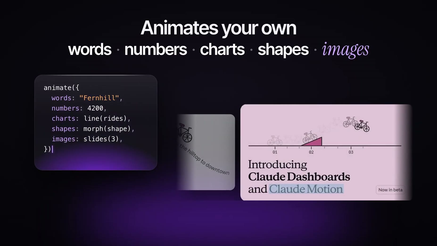 New: Motion, in beta, makes animated videos from a single prompt by writing code that animates your own words, numbers, 