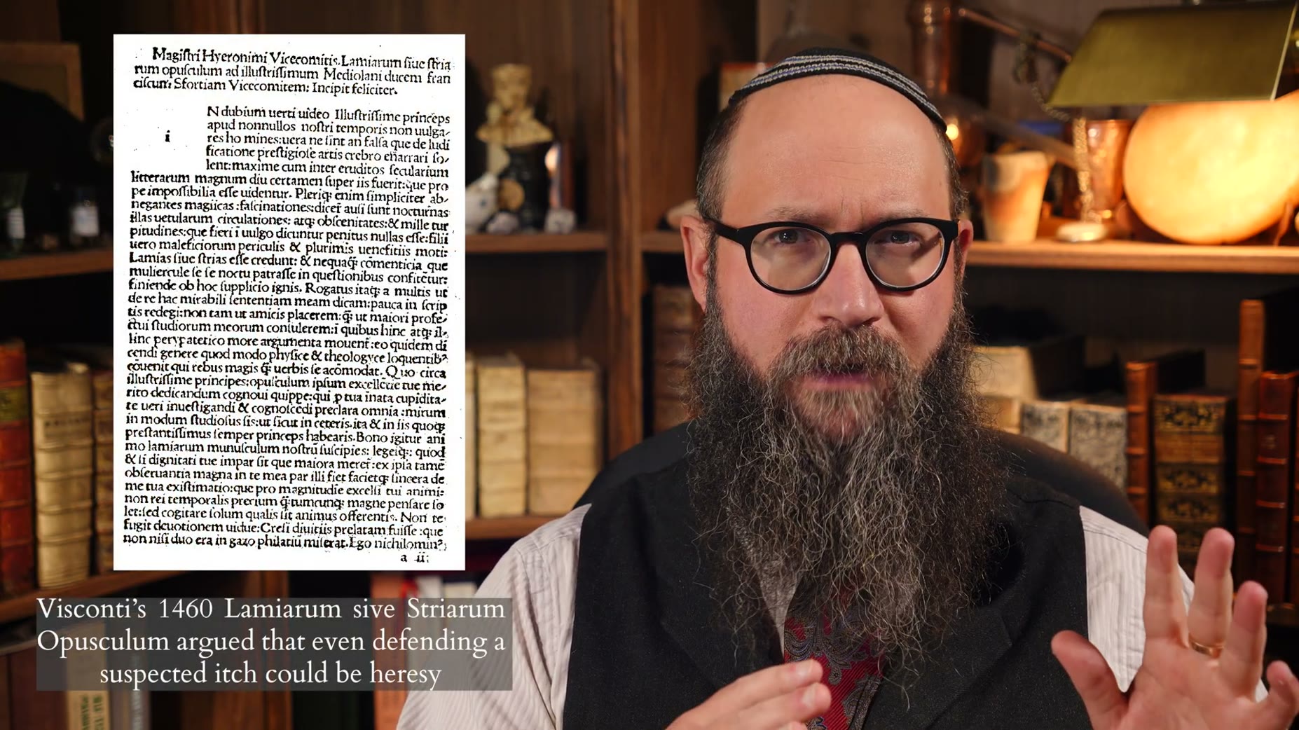 Text: Visconti's 1460 work Lamiarum sive Striarum Opusculum argued that even defending a suspected witch could itself be
