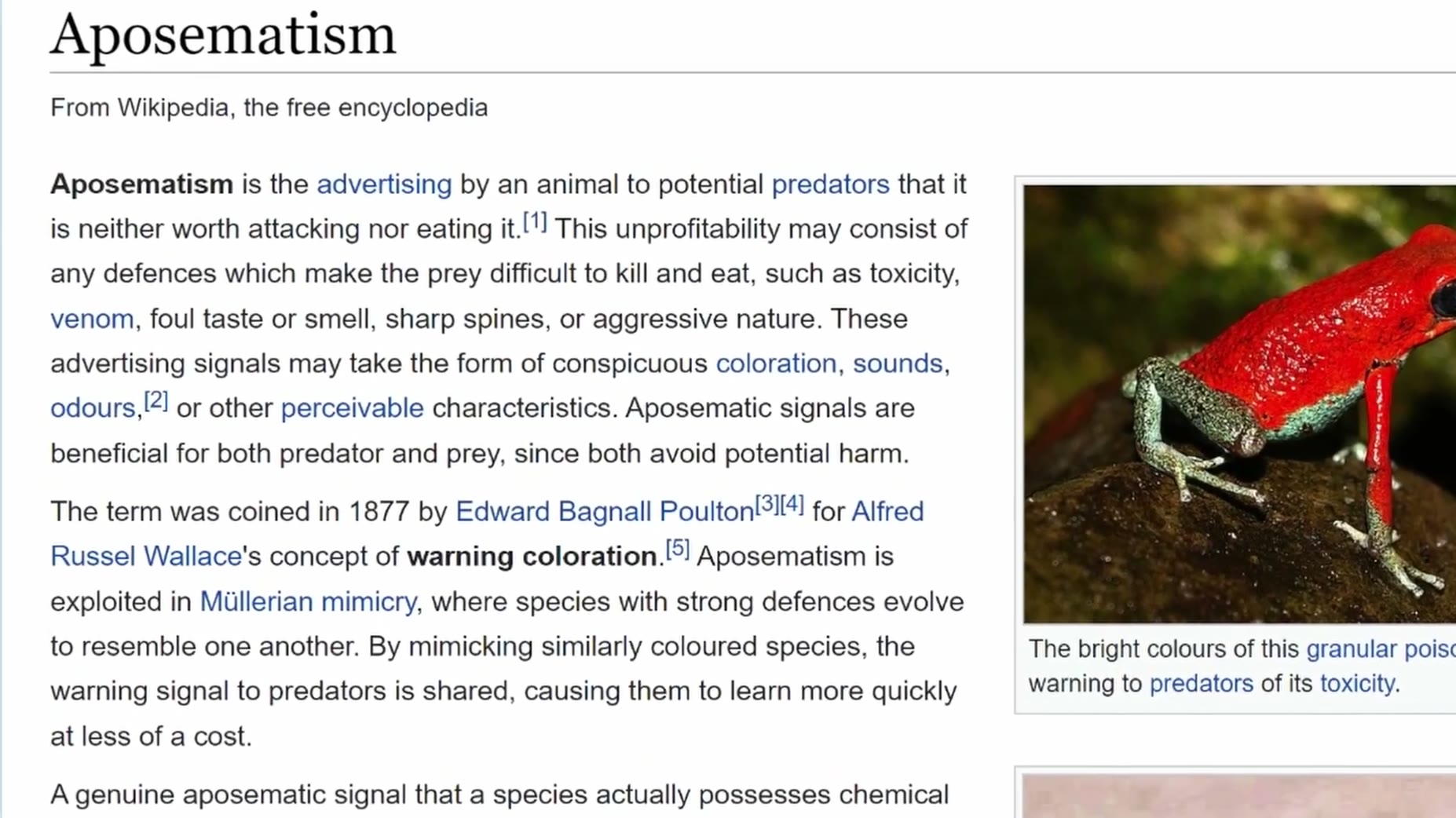 The alternative theory is aposematism: an animal signaling to predators that it is not worth attacking or eating